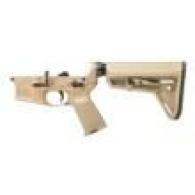 AR15 Complete Lower Receiver w/FDE MOE Grip & SL Carbine Sto