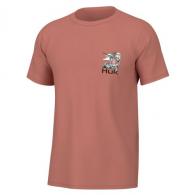 Huk Fletch N Bones Short Sleeve Shirt - Sunburn - Small - H1000490-216-S