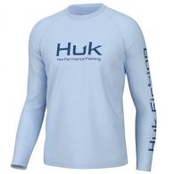 Huk Vented Pursuit Long Sleeve Shirt - Ice Water - Large - H1200524-476-L