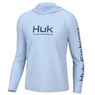 Huk Vented Pursuit Long Sleeve Hoodie - Ice Water - XL - H1200525-476-XL