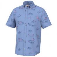 Huk Americookin Kona Short Sleeve Shirt Quiet Harbor XL - H1500198-445-XL