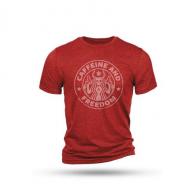 Nine Line Caffeine and Freedom T-Shirt Red 3XL - CAFFREE-TS-RED-3XL