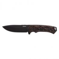 Woox Rock 62 Fixed Knife 4-1/4" Drop Point Blade Black w/ Brown X-Grip Handle - BU.KNF001.18 Woox Rock 62 Fixed Knife 4-1/4" Drop Point Blade Black w/ Brown X-Grip Handle - BU.KNF001.18