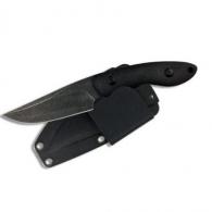 ABKT Elite Shadow Predator Fixed Knife 3-1/2" Drop Point Blade Black - AB004B