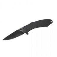 ABKT Elite Ember Folding Knife 2-3/4" Drop Point Blade Black - AB067B