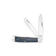 ABKT Cattleman Trapper Cowhand Knife 2 Blades Blue - CC0002GBL