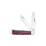 ABKT Cattleman Trapper Cowhand Knife 2 Blades Red - CC0002GRD