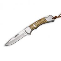 ABKT Cattleman Lockback Sagebrush Folding Knife 3" Drop Point Blade Zebra Wood