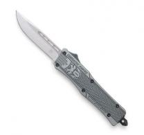 CobraTec Grey CTK-1 Double Action OTF Knife Drop Not Serrated - SGYCTK-1SDNS