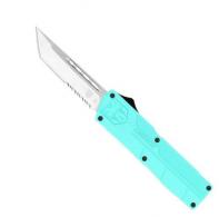 CobraTec Knives  Lightweight Mint Blue OTF Tanto Serrated - TBCTLWTS