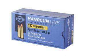 PPU 357 MAGNUM FPJ 158GR 50RD BOX 10 BOXES PER CASE PPU 357 MAGNUM FPJ 158GR 50RD BOX 10 BOXES PER CASE