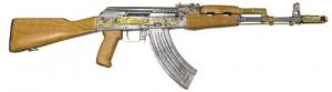 KALASHNIKOV USA GOLD/NICKEL PLATED ENGRAVED RIA 7.62X39MM 16.33IN BBL IR AMBER W Stock 30RD MAG - KR103 KALASHNIKOV USA GOLD/NICKEL PLATED ENGRAVED RIA 7.62X39MM 16.33IN BBL IR AMBER W Stock 30RD MAG - KR103