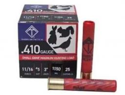American Tactical Hunting Load Shotgun Ammo, 410 Gauge, 3", 11/16oz, #5, 25 Rounds - ATIAC41035C American Tactical Hunting Load Shotgun Ammo, 410 Gauge, 3", 11/16oz, #5, 25 Rounds - ATIAC41035C