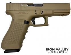 Glock 17 Gen 4  9mm, 4.5" Barrel, 3x17rd Mags, Coyote Tan Finish - UG1750204-CT