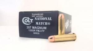 .357 MAG Colt Nat Match 125gr FMJ-FP 50/bx - 357M158FMJCT