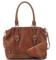 Jessie & James Elena Concealed Carry Lock and Key Satchel - Brown