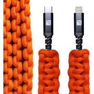 Dark Energy Lightning to C Paracord Cable  Orange - IND-LCC03HIVIS