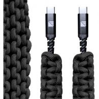Dark Energy USB C to C Paracord Cable  Black - IND-CCC03BKBK