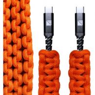 Dark Energy USB C to C Paracord Cable  Orange - IND-CCC03HIVIS