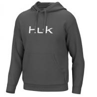 Huk Huk'd Up Logo Long Sleeve Hoodie - Volcanic Ash - XL - H1300094-013-XL
