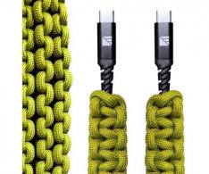 Dark Energy USB C to C Paracord Cable  Green - IND-CCC03GRGR