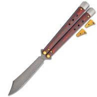 Benchmade Necron Gold Class Lava Flow Balisong Knife 4.59in Scimitar Damasteel - 99-241