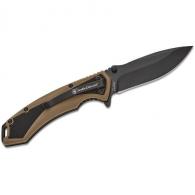 Smith & Wesson Extreme Ops Spring Assist Folding Knife 3-1/4" Drop Point Blade Black Tan - 1205911
