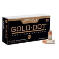 Speer LE Gold Dot Duty 9mm Ammo 124 Grain Jacketed Hollow Point 50rd Box - 53618 Speer LE Gold Dot Duty 9mm Ammo 124 Grain Jacketed Hollow Point 50rd Box - 53618