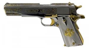 AUTO ORDNANCE HGA 45 AUTO 5IN BBL 1/7RD MAG A1 NICKEL PLATED TRUMP 45 GOLD ACCENTS - 1911