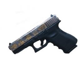 Glock  9mm, Nickel-Plated Aztec Edition with Gold Inserts, 4.0" Barrel, 2x15rd Mags - 19