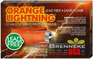 Brenneke Orange Lightning Shotgun Ammo, 12 Gauge, 2.75" 2/3 oz, 5 Rounds Brenneke Orange Lightning Shotgun Ammo, 12 Gauge, 2.75" 2/3 oz, 5 Rounds