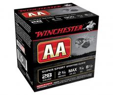 Winchester AA Super Sport Sporting Clays, 28 Gauge, 2 3/4" 3/4 oz, #8.5 Shot, 250/Case - AASC2885@