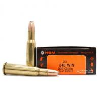 HSM Classic Rifle Ammunition, .348 Winchester, 200 Grain, JSP, 20 Ruonds