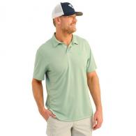 Huk Icon Polo Short Sleeve Shirt Fog Green Large - H1200639-315-L