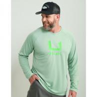 Huk Icon Crew Long Sleeve Shirt Fog Green XL - H1200573-315-XL