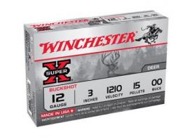 Winchester Super X Load 12 ga. 3 in. Buckshot 00 15 rd. - XB12300VP Winchester Super X Load 12 ga. 3 in. Buckshot 00 15 rd. - XB12300VP