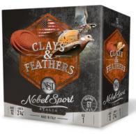 Nobel Sport Clays & Feathers Shotshells, 12 Gauge, 2-3/4", 1oz, #8 Shot, 25 Rounds