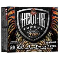 HEVI-Shot Hevi-18 Shotshells, 28 Gauge, 2-3/4" Chamber, 1-1/16oz, #7 Shot, 5 Rounds HEVI-Shot Hevi-18 Shotshells, 28 Gauge, 2-3/4" Chamber, 1-1/16oz, #7 Shot, 5 Rounds