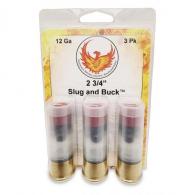 Phoenix Rising Slug & Buck Shotshell, 12 Gauge, 2-3/4" Chamber, 7/8oz Slug & 6-00 Buckshot, Full Synthetic Jacket, 3 Count Phoenix Rising Slug & Buck Shotshell, 12 Gauge, 2-3/4" Chamber, 7/8oz Slug & 6-00 Buckshot, Full Synthetic Jacket, 3 Count