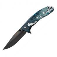Bear & Son Sideliner Folding Knife 3-1/2" Clip Point Blade TrueTimber Rift Blue - 61138
