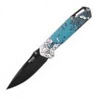 Bear & Son Brisk 3.0 Medium Folding Knife 2-7/8" Drop Point Blade TrueTimber Rift Blue - 61543