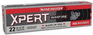 Winchester Xpert Rimfire Ammo, .22 LR, Hollow Point, 42 Grain, 100 Rounds - XPERT22X