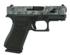 GLOCK 43X FS 9MM W/FRONT RAILS-Static Stipple Frame Slvr Mar
