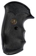 Pachmayr Gripper Grip Checkered Black Rubber with Finger Grooves for S&W J Frame with Round Butt - 03249