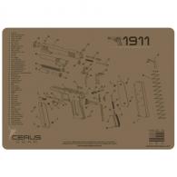 1911 SCHEMATIC HANDGUN PROMAT - COYOTE TAN - HM-1911-SCH-COY 1911 SCHEMATIC HANDGUN PROMAT - COYOTE TAN - HM-1911-SCH-COY