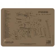 SIG SAUER P226 SCHEMATIC HANDGUN PROMAT - COYOTE TAN - HM-SIG-226-SCH-COY