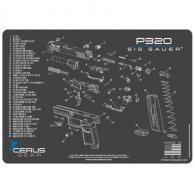 SIG SAUER P226 SCHEMATIC HANDGUN PROMAT - CHARCOAL GRAY/CERUS BLUE - HM-SIG-320-SCH-GRY