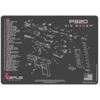 SIG SAUER P320 SCHEMATIC HANDGUN PROMAT - CHARCOAL GRAY/PINK - HM-SIG-320-SCH-PNK