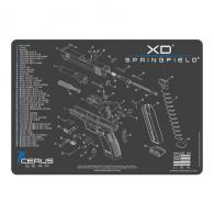 SPRINGFIELD XD SCHEMATIC PROMAT - CHARCOAL GRAY/CERUS BLUE - HM-SPG-XD-SCH-GRY