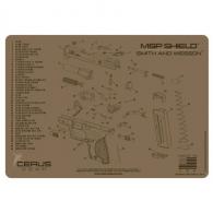 M&P SHIELD SCHEMATIC PROMAT - COYOTE TAN - HM-SW-MP-SHLD-SCH-CO